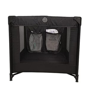 Pamo Babe Portable Crib Baby Playpen with Mattress and Carry Bag (Black)