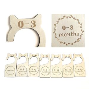 LKYUYV Premium Wood Baby Closet Dividers,Baby Clothes Organizers Home Nursery Decor,from Newborn to 24 Month,Baby Closet Organizers,Nursery Decor,Baby Clothes Organizers（7 Pieces）