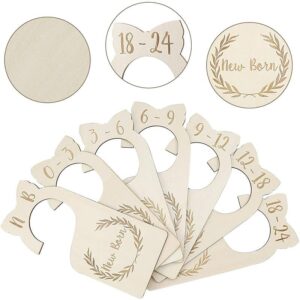 LKYUYV Premium Wood Baby Closet Dividers,Baby Clothes Organizers Home Nursery Decor,from Newborn to 24 Month,Baby Closet Organizers,Nursery Decor,Baby Clothes Organizers（7 Pieces）