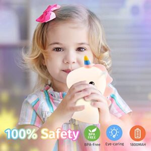 PIKOY Unicorn Night Light for Kids, Remote Sound Machine Baby Night Lights for Kids Room,16 Colors Silicone Kids Night Lights for Bedroom,USB Rechargeable Night Light Cute Lamp Unicorn Gifts for Girls