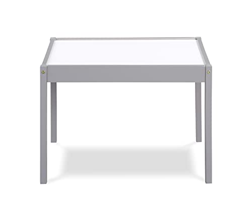 Olive & Opie Gibson 3-Piece Dry Erase Kids Table & Chair Set, Gray