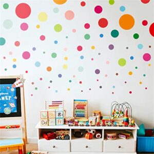 polka dot wall decals peel and stick, removable wall stickers for kids girls bedroom playroom living room, classroom nursery boho rainbow wall decals, no residue, 8 size 108pcs multicolor - jesiramoo