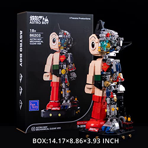 BRICKKK Pantasy Astro Boy Building Kit, Cool Building Sets for Adults, Creative Collectible Build-and-Display Model for Home or Office, Birthday Present for Teens (1258Pieces) (Light Kit Edition)