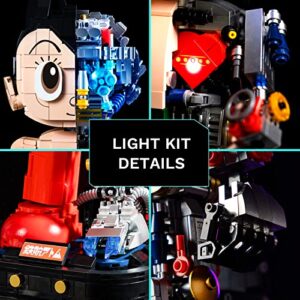 BRICKKK Pantasy Astro Boy Building Kit, Cool Building Sets for Adults, Creative Collectible Build-and-Display Model for Home or Office, Birthday Present for Teens (1258Pieces) (Light Kit Edition)