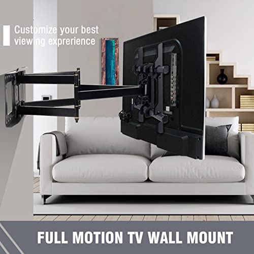 Full Motion TV Mount for 37-86inch TVs, TV Wall Mount with Dual 30inch Long Arm, Wall Mount TV Bracket Swivel and Tilt Holds up to 165lbs,VESA 600x400mm Fits 24" 18" 16" Wood Studs by FORGING MOUNT