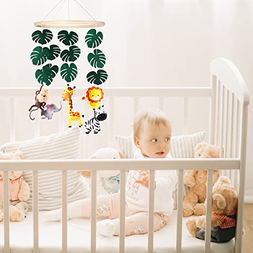 Baby Mobile for Crib Woodland Nursery Room Decor Baby Nursery Decor Jungle Animals Crib Mobile Farm Animals Crib Decorations for Baby Woodland Animals Baby Gifts Felt Nursery Mobiles (Vivid Style)