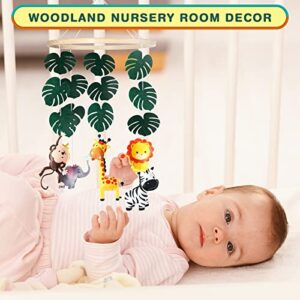 Baby Mobile for Crib Woodland Nursery Room Decor Baby Nursery Decor Jungle Animals Crib Mobile Farm Animals Crib Decorations for Baby Woodland Animals Baby Gifts Felt Nursery Mobiles (Vivid Style)