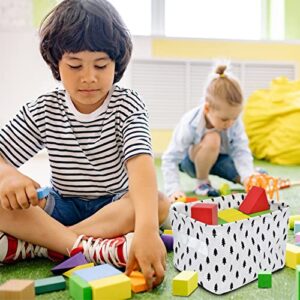 Small Storage Bins Mini Desktop Storage Baskets Foldable Fabric Storage Receive Basket for organizing Makeup, Book, Baby Toy（Pack of 4）