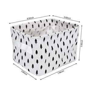 Small Storage Bins Mini Desktop Storage Baskets Foldable Fabric Storage Receive Basket for organizing Makeup, Book, Baby Toy（Pack of 4）