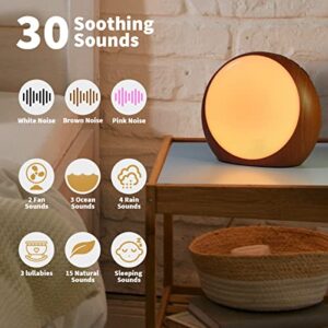 iDealSleep White Noise Machine with 30 Soothing Sounds & 12 Color Night Lights Auto-Off Timer Calming Sleep Machine with Memory Function for Baby Kids Adult Sound Masking Machine for Office Privacy