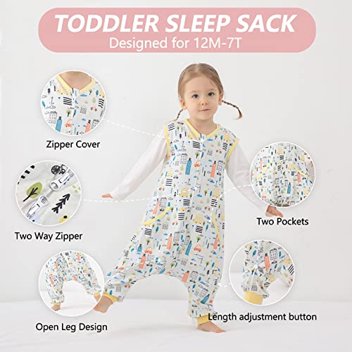 HOMEAL Baby Sleep Sack,Summer Toddler Sleep Sacks 2t-3t Sleep Sack Toddler,Toddler Sleeping Sack with Legs,Sleeveless Sleep Sack Baby,Light Weighted Sleep Sacks Baby for Early Walkers,12months-7T