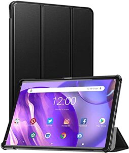 10 inch android tablet pc, 64gb rom 128gb expand, octa-core tablets, ips hd touch screen,google certificated wi-fi tablets, g+g, 8mp camera, long battery life,black-(with leather case)……………