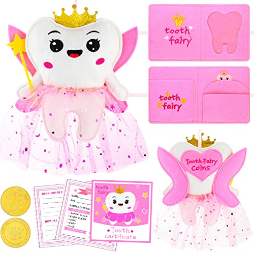 Tooth Pillow Kit Including Lost Teeth Cute Fairy Pillow Felt Tooth Pillow Lost Teeth Pillow Dear Tooth Notepad Felt Keepsake Wallet Pouch to Hold Teeth Note Card Photography for Kids