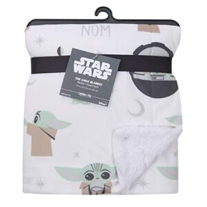 Lambs & Ivy Star Wars The Child/Baby Yoda/Grogu White Minky/Fleece Baby Blanket