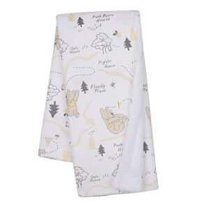lambs & ivy disney baby pooh and the hundred acre woods white baby blanket