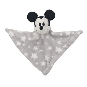 Lambs & Ivy Disney Baby Mickey Mouse Gray Stars Security Blanket/Lovey