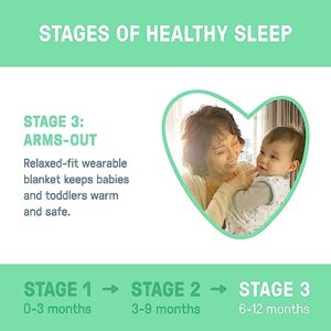 SwaddleMe by Ingenuity Night Sack Sleeper, for Ages 6-12 Months, 16-24 Pounds, Up to 30 Inches Long, 2-Pack Loose-fit Baby Swaddle Sack Wearable Blanket