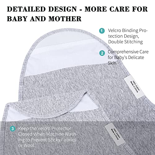 Soft and Cozy Organic Cotton Baby Swaddle Blankets Black White Gray Design Swaddle Wraps for Newborns, 0-3 Months