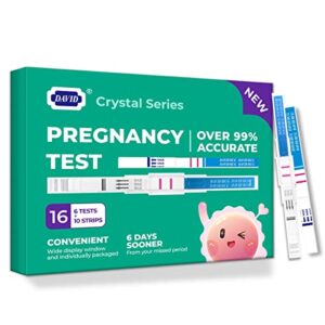 david pregnancy tests kit hcg pregnancy tests strips early detection,accurate and reliable results 6 days earlier than the missed period - 6 lightweight midstream sticks and 10 strips (16 pack)