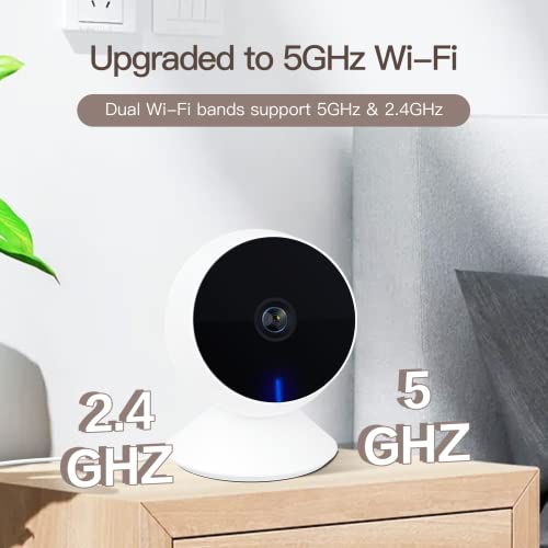 LAXIHUB 5GHz WiFi Camera, 2K Pet Cam Indoor Security Camera Baby/Elder/Dog/Pet Monitor with Phone App, Motion Detection, 2-Way Audio, Night Vision, Compatible with Alexa/Google Assistant