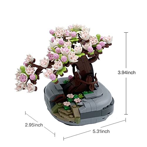 LNYSSQ Mini Succulent Bonsai Tree Building Sets Botanical Collection Flower Bouquet Bricks Bonsai Model Creative DIY Simulation for Home(Mini Sakura Bonsai)