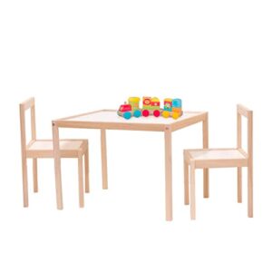 kit | premium solid wood table and 2 chairs set for toddlers (ages 1-3) - ideal for children's playrooms