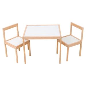 Kit | Premium Solid Wood Table and 2 Chairs Set for Toddlers (Ages 1-3) - Ideal for Children's Playrooms