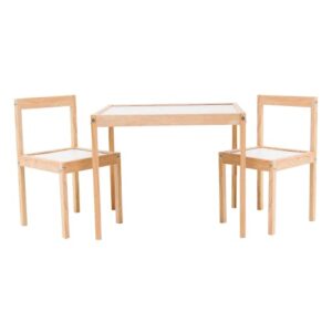 Kit | Premium Solid Wood Table and 2 Chairs Set for Toddlers (Ages 1-3) - Ideal for Children's Playrooms