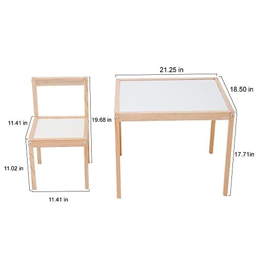 Kit | Premium Solid Wood Table and 2 Chairs Set for Toddlers (Ages 1-3) - Ideal for Children's Playrooms