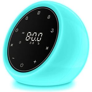 white noise machine with 2 alarm clock, 20 soothing sounds, 7 color night light, adjustable volume, 5 timer and memory function, touch control sound machine for adults babies, 2022 new verion