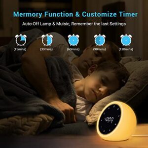 White Noise Machine with 2 Alarm Clock, 20 Soothing Sounds, 7 Color Night Light, Adjustable Volume, 5 Timer and Memory Function, Touch Control Sound Machine for Adults Babies, 2022 New Verion