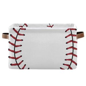 softball baseball nursery bins toy canvas storage basket box collapsible clothes laundry hamper with handles for home closet toys organizer 1 pcs