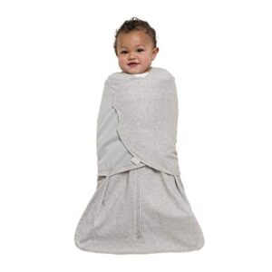 HALO 100% Cotton Sleepsack Swaddle, 3-Way Adjustable Wearable Blanket, TOG 1.5, Cream and Grey, Newborn, 0-3 Months