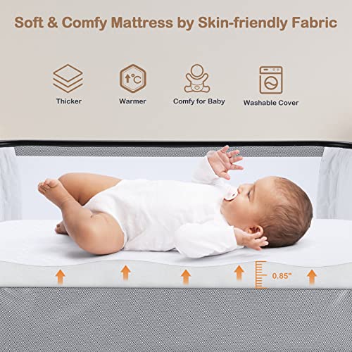 Sailnovo Baby Bassinets Bedside Sleeper Bedside Bassinet for Baby/Newborn, Baby Bedside Sleeper with Washable Mattress and Storage Basket, Safe Co-Sleeping Bedside Crib with Adjustable Height