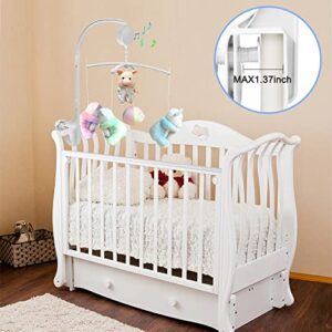 25 Inch Musical Cot Mobile, FineGood Baby Mobile Cot Mobiles for Babies Crib Mobile Bed Bell Holder with Soothing Music Box