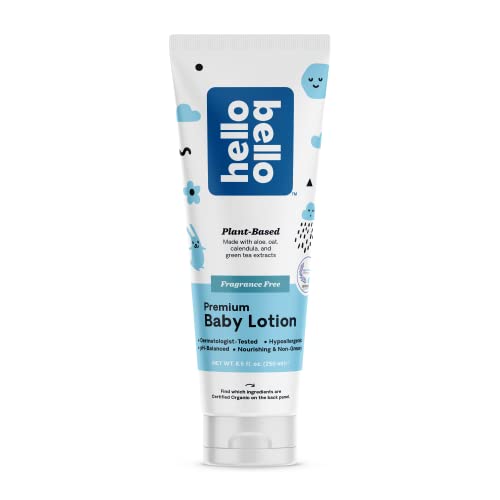 Hello Bello premium Baby Lotion | Vegan and Cruelty Free Moisturizing, Non-Greasy Lotion for babies and Kids | Fragrance Free | 8.5 FL Oz (1 Pack)