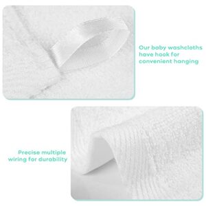 Looxii Baby Washcloths Luxury Bamboo Wash Cloths Ultra Soft Face Towel for Baby Registry as Shower 6 Pack (12"x12", White)