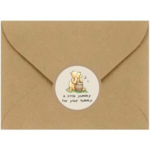 Classic Winnie The Pooh Stickers, A Little Yummy for Your Yummy Stickers, Perfect for Baby Showers, Wedding Favors,Honey Jar, Party Favors 32 PCS