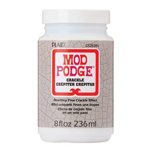 mod podge one-step crackle medium, 8 fl oz premium acrylic sealer, perfect for easy to apply diy arts and crafts, cs25384, clear