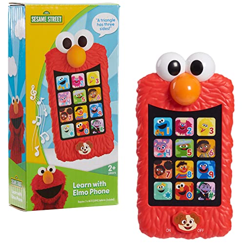 Sesame Street Learn with Elmo Pretend Play Phone, Learning and Education, Officially Licensed Kids Toys for Ages 2 Up, Gifts and Presents by Just Play