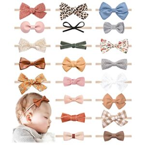 21 pcs baby headbands and bows hairbands soft nylon elastics handmade girls hair accessories for newborn babies infant toddlers kids