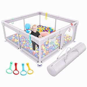 baby playpen, baby playpen for babies and toddlers,kids safe play center indoor & outdoor playard for kids activity center 50''x 50' gives mommy a break