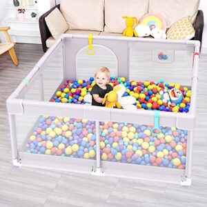 Baby Playpen, Baby Playpen for Babies and Toddlers,Kids Safe Play Center Indoor & Outdoor Playard for Kids Activity Center 50''x 50' Gives Mommy a Break