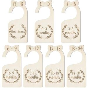 baby closet dividers, adventure baby closet dividers by month,premium wood baby closet dividers，thicken and one side from newborn to 24 months (7 pieces)