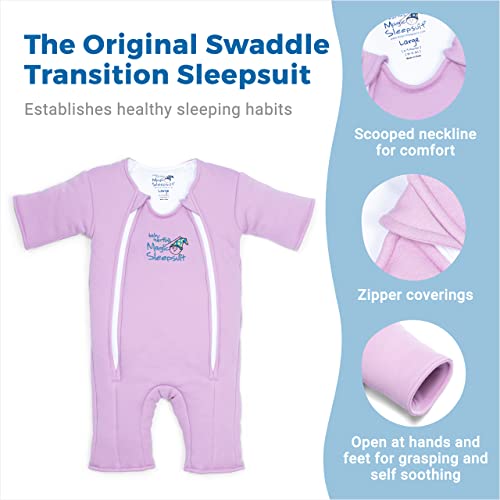 Baby Merlin's Magic Sleepsuit - 100% Cotton Baby Transition Swaddle - Baby Sleep Suit - Cream - 6-9 Months