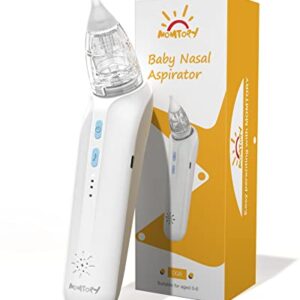 Nasal Aspirator for Baby, MOMTORY Electric Baby Nose Sucker, Powerful Booger Sucker Nose Cleaner with 3 Speeds of Suction, Music Function, 2 Silicone Tips, Fast Charging for 60 Days Use