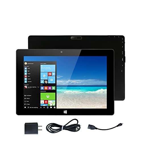 ZAOFEPU 10 Inch Tablet Windows 10 Home W101, 4G&WiFi&Bluetooth Tablets PC RAM 4GB+ ROM 64GB, Pixel 800 x1280, 2MP+5MP Dual Camera, 6000mAh Large Capacity Battery Black Tablet Computer