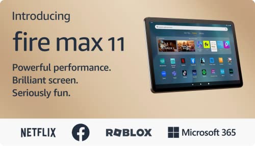 Introducing Amazon Fire Max 11 tablet, our most powerful tablet yet, vivid 11" display, octa-core processor, 4 GB RAM, 14-hour battery life, 64 GB, Gray