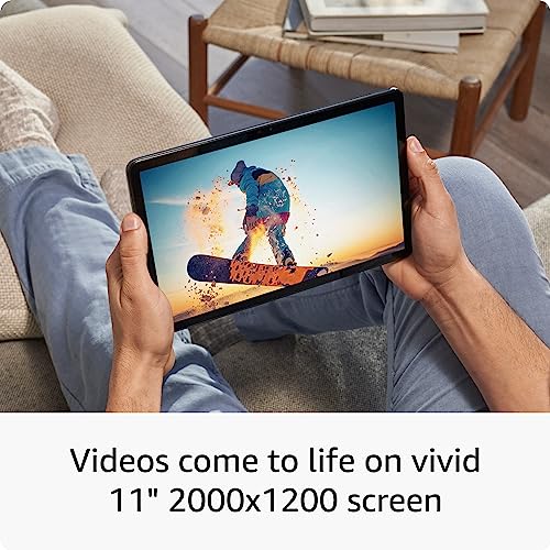 Introducing Amazon Fire Max 11 tablet, our most powerful tablet yet, vivid 11" display, octa-core processor, 4 GB RAM, 14-hour battery life, 64 GB, Gray