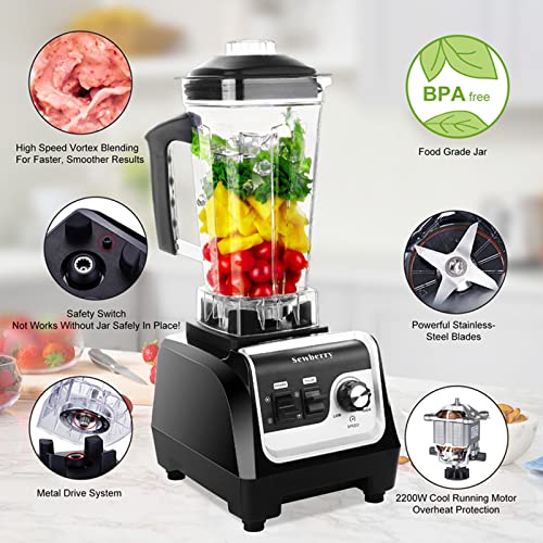 Blender Professional Countertop Blender, 2200W High Speed Commercial Blender for Shakes and Smoothies with 70Oz BPA Free Container, Smoothie Maker for Crushing Ice, Frozen Dessert, and Nuts etc.